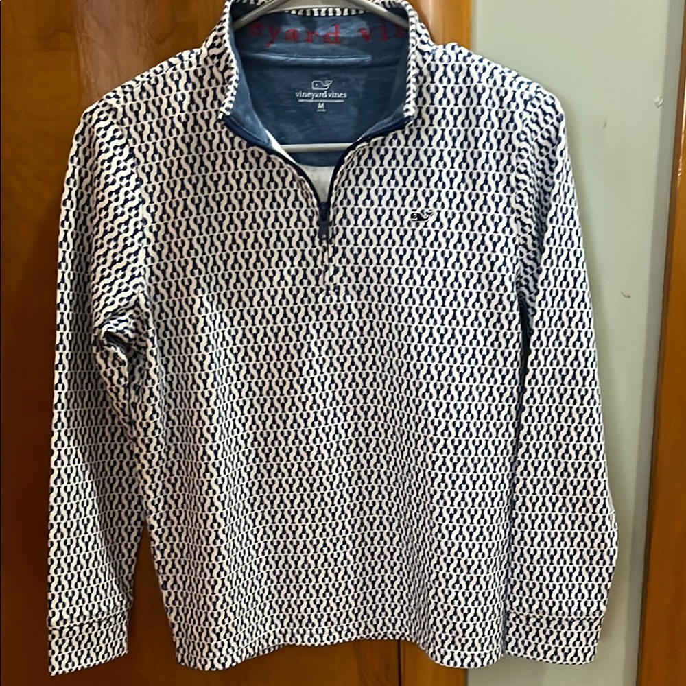 Vineyard Vines Men's Blue and White Shirt